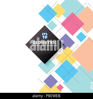 Abstract colorful squares design pattern géométrique et l'arrière-plan. Utiliser pour le design moderne, couvrir, affiche, modèle, décoré, brochure, flyer. Illustration de Vecteur