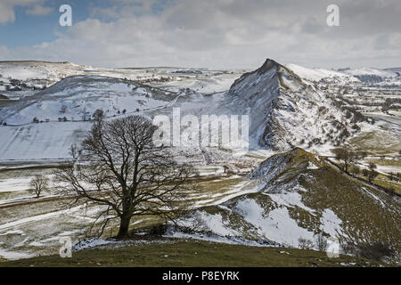 Parkhouse Hill dans la neige, Derbyshire Peak District Banque D'Images