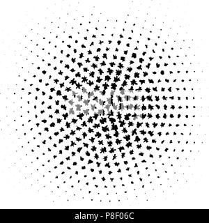 Vector halftone dots. Taches noires sur fond blanc. texture tour Illustration de Vecteur