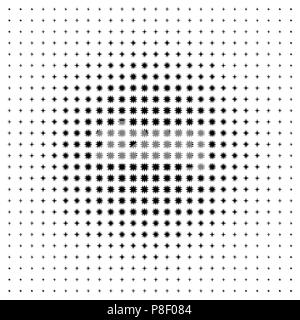 Vector halftone dots. Des étoiles noires sur fond blanc. texture tour Illustration de Vecteur