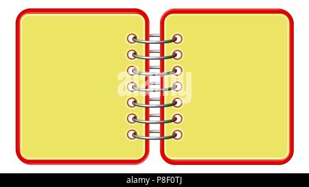 Ordinateur portable pour une note avec une disposition en spirale, jaune à blanc, un bloc-notes pour notes Illustration de Vecteur