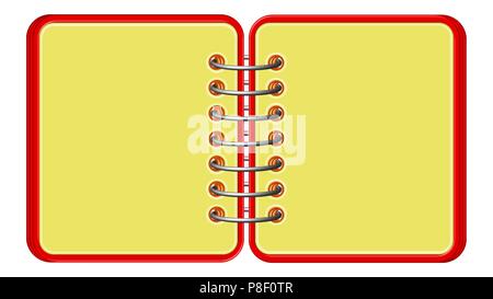 Ordinateur portable pour une note avec une disposition en spirale, jaune à blanc, un bloc-notes pour notes Illustration de Vecteur