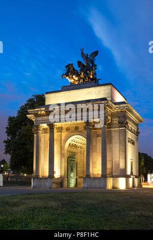 Wellington Arch, (connu aussi sous le nom de Constitution Arch), Hyde Park, Londres. UK Banque D'Images