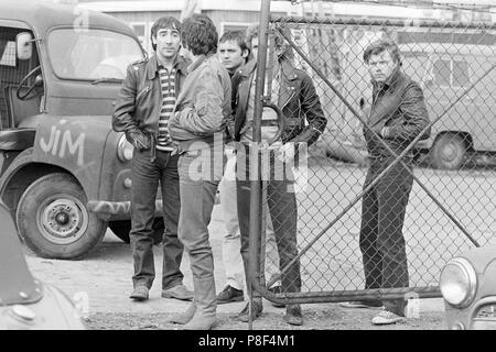 Stardust (1974) Keith Moon, Paul Nicholas, Dave Edmunds, Karl Howman, David Essex, Date : 1974 Banque D'Images