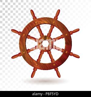 Volant bateau isolé sur fond transparent. Vector illustration détaillée pour votre conception. Illustration de Vecteur