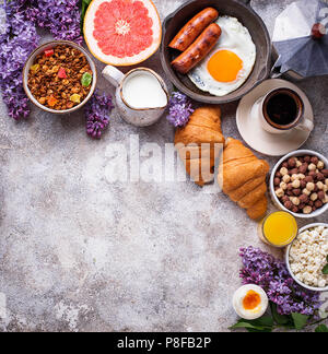 Ensemble de divers petit-déjeuner sain Banque D'Images