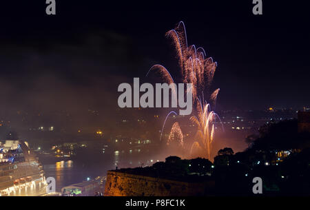 D'artifice, La Valette, Malte Banque D'Images