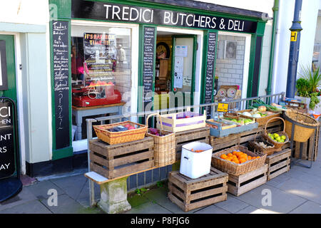 Boutique de bouchers à Beaumaris North Wales UK Banque D'Images