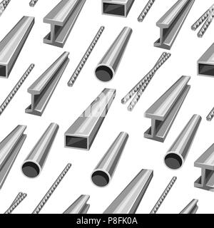 Produits métalliques laminés modèle homogène. Illustration de Vecteur