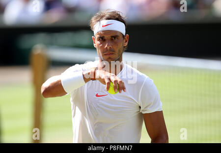 Rafael Nadal au jour 9 des championnats de Wimbledon à l'All England Lawn Tennis et croquet Club, Wimbledon. Banque D'Images