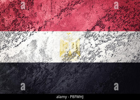 Grunge Égypte drapeau. Drapeau égyptien avec grunge texture. Banque D'Images