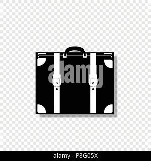 Noir et blanc Vector illustration silhouette monochrome de l'icône bagages isolé sur fond transparent. Illustration de Vecteur