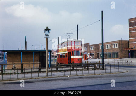 Leeds (Feltham) Tram No 510 à Frodsham Terminus en avril 1956 Banque D'Images