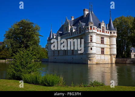 Azay le Rideau chateau, Indre-et-Loire, France, Europe Banque D'Images