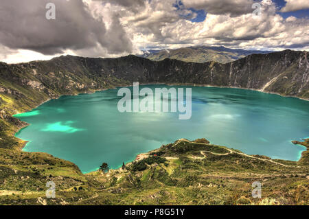 Lac de cratère Quilotoa, Equateur Banque D'Images