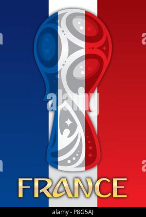 La France et la Russie, la coupe du monde 2018, phase finale Illustration de Vecteur