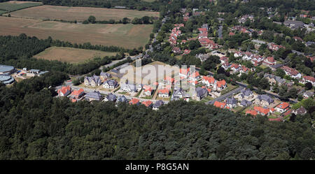 Vue aérienne de la toute nouvelle maison individuelle, executive homes, à Harrogate, North Yorkshire Banque D'Images