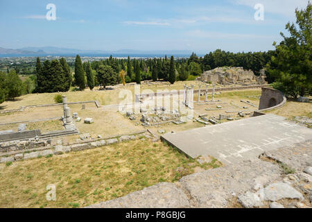 Les ruines historiques de l'Asclepieion sur l'Île Kos Banque D'Images