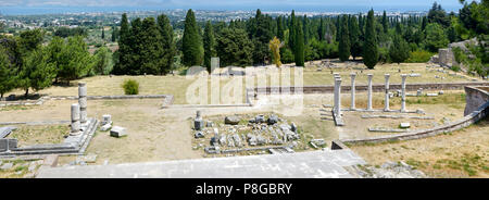 Panorama des ruines historiques de l'Asclepieion sur l'Île Kos Banque D'Images