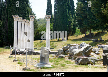 Les ruines historiques de l'Asclepieion sur l'Île Kos Banque D'Images