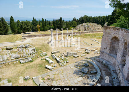 Les ruines historiques de l'Asclepieion sur l'Île Kos Banque D'Images