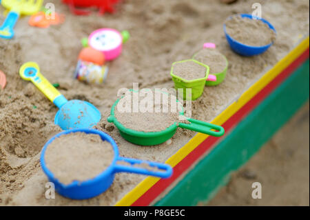 Certains jouets sandbox en plastique Banque D'Images