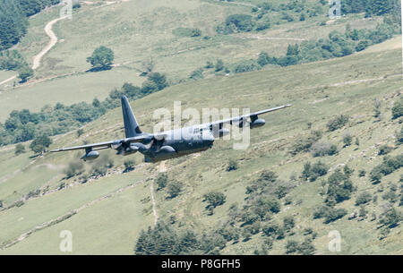 Un avion Hercules C-130 en passant par la boucle de Mach en juillet 2018 Banque D'Images