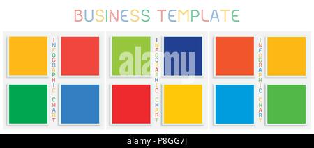 Concepts d'entreprise, Illustration de l'ensemble de modèles colorés Infographie modèle Élément pour la présentation d'affaires. Banque D'Images