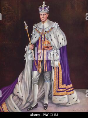 "Sa Majesté le Roi George VI', 1937. Artiste : Louis Dezart. Banque D'Images