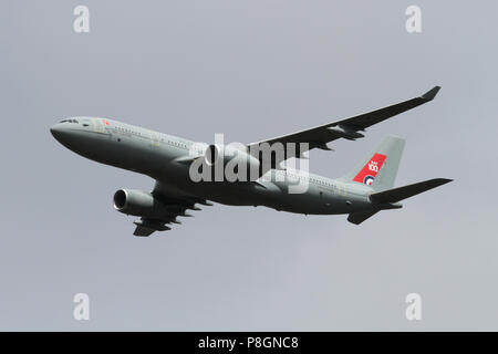 Royal Air Force A330 MRTT Voyager sur Ipswich au cours de la RAF anniversaire 100 ans. Banque D'Images