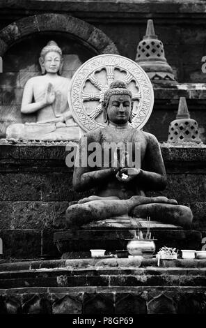 Bouddhas de Brahma Vihara Arama les îles seulement monastère bouddhiste situé près de Lovina, dans le nord de l'île - BALI, INDONÉSIE Banque D'Images