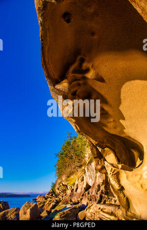 Détail de rock formation in Point et Biggs Park à Nanaimo, Colombie-Britannique, Canada Banque D'Images