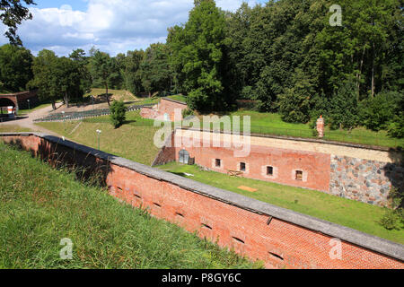 Brique ancienne forteresse Boyen à Gizycko, Pologne. Banque D'Images