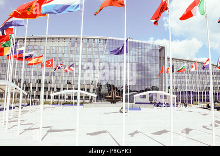 Bruxelles, Belgique. 11 juillet, 2018. Le siège de l'OTAN à Bruxelles, Belgique le 11 juillet 2018. Credit : Dominika Zarzycka/Alamy Live News Banque D'Images