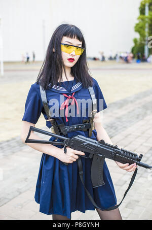 11 juillet 2018 - Shenzhen, Chine - cosplayeur assiste à l'AMUSEMENT Chengdu Jeu et Animation Festival à Chengdu, dans le sud-ouest de la province chinoise du Sichuan. (Crédit Image : © SIPA l'Asie via Zuma sur le fil) Banque D'Images