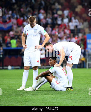 Moscou, Russie. 11 juillet, 2018. Moscou, Russie. 11 juillet, 2018. Les joueurs de l'Angleterre sont étourdis après le match de football/GES/2018 Coupe du Monde Russie : Demi-finales : Croatie - France, 07/11/2018/GES/soccer/football Worldcup 2018 Russie : demi-finale : la Croatie contre l'Angleterre, Moscou, le 11 juillet 2018 | Le monde d'utilisation : dpa Crédit/Alamy Live News Crédit : afp photo alliance/Alamy Live News Banque D'Images