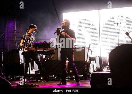 Brescia, Italie. 11 juillet, 2018. Gardone Riviera Brescia Italie 11 juillet 2018 Franz Ferdinand live au Anfiteatro del Vittoriale © Roberto Finizio / Alamy Live News Banque D'Images