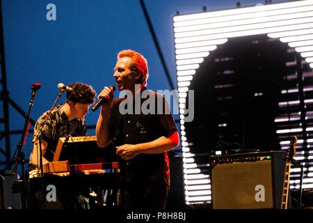 Brescia, Italie. 11 juillet, 2018. Gardone Riviera Brescia Italie 11 juillet 2018 Franz Ferdinand live au Anfiteatro del Vittoriale © Roberto Finizio / Alamy Live News Banque D'Images