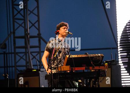 Brescia, Italie. 11 juillet, 2018. Gardone Riviera Brescia Italie 11 juillet 2018 Franz Ferdinand live au Anfiteatro del Vittoriale © Roberto Finizio / Alamy Live News Banque D'Images