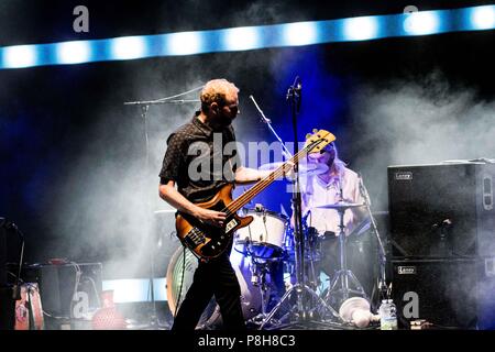 Brescia, Italie. 11 juillet, 2018. Gardone Riviera Brescia Italie 11 juillet 2018 Franz Ferdinand live au Anfiteatro del Vittoriale © Roberto Finizio / Alamy Live News Banque D'Images