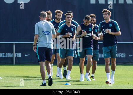 12 juillet 2018 - Sergi Roberto de l'Espagne au cours de la première session de formation du FC Barcelone de la saison 2018/2019 de la Liga pre de Ciutat Esportiva Joan Gamper, Barcelone le 11 juillet 2018. Crédit : Xavier Bonilla/AFP7/ZUMA/Alamy Fil Live News Banque D'Images