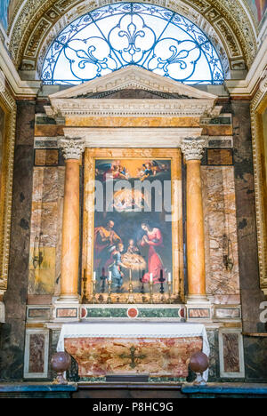 'La Nativité', la peinture dans l'église de Saint Louis des Français à Rome, Italie. Banque D'Images