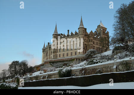 Élévation est de Dunrobin Castle dans les Highlands écossais, UK Banque D'Images