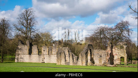 Ruines du Prieuré Prieuré, Parc, Dudley, West Midlands, England, Europe Banque D'Images