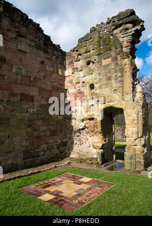 Ruines du Prieuré Prieuré, Parc, Dudley, West Midlands, England, Europe Banque D'Images