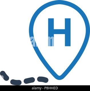 L'icône de localisation de l'hôpital Illustration de Vecteur