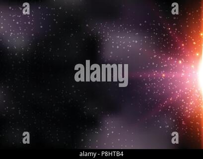 Abstract futuristic univers infini de l'espace sur fond violet foncé avec effet d'éclairage. Vector illustration Illustration de Vecteur