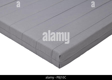 Matelas gris isolé sur fond blanc.  : Clipping path Banque D'Images