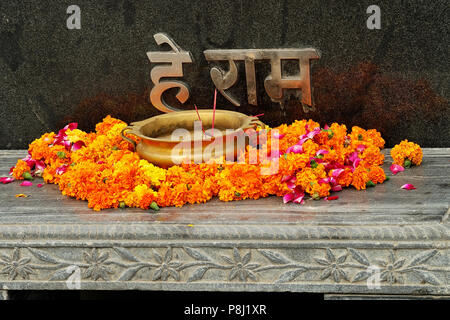 Raj Ghat, Delhi, Inde Banque D'Images