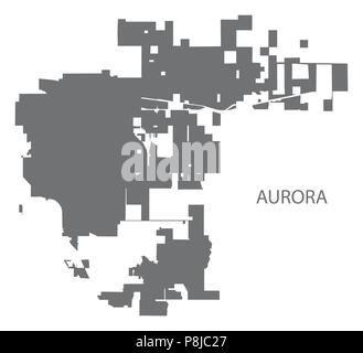 Aurora Colorado city map gris illustration silhouette Illustration de Vecteur